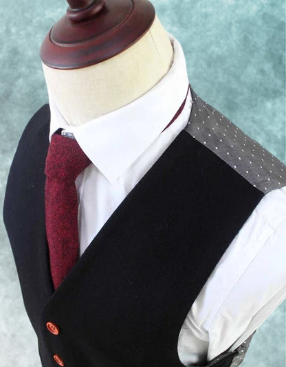 Black Tweed Three-Piece Suit