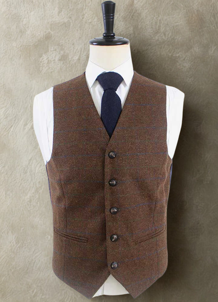 Brown Tattersall Tweed Three-Piece Suit