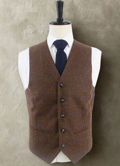Brown Tattersall Tweed Three-Piece Suit