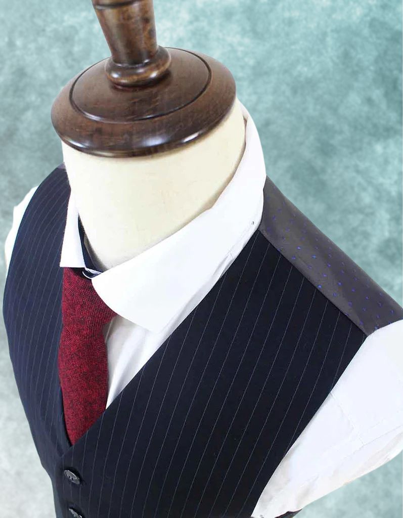 Midnight Pinstripe Worsted Three Piece Suit