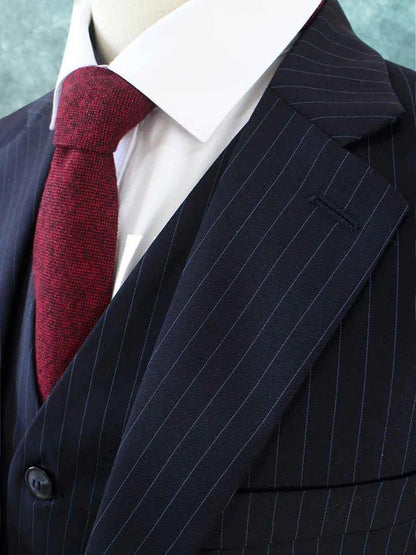 Midnight Pinstripe Worsted Three Piece Suit